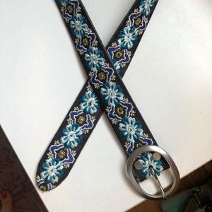 Lucky Brand leather, embroidered belt